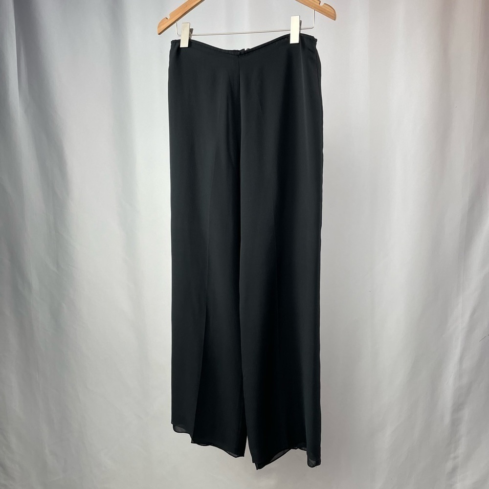 Kay Unger Silk‎ Wide Leg Pants in Black Size 8